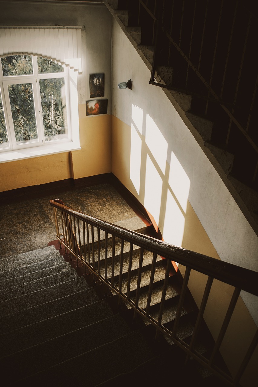 stairs, window, architecture